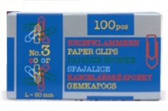 Sponke za papir Niko, barvne, 30 mm, 100 kosov