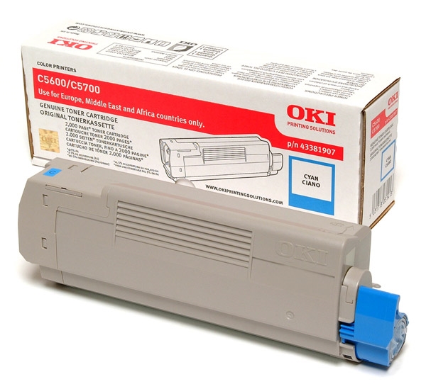 Toner OKI C5600 (43381907) (modra), original