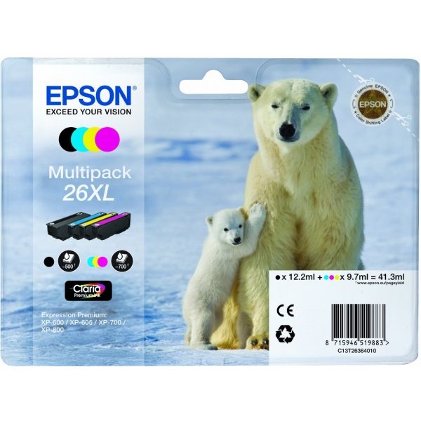 Komplet kartuš Epson 26 XL (C13T26364010) (BK/C/M/Y), original