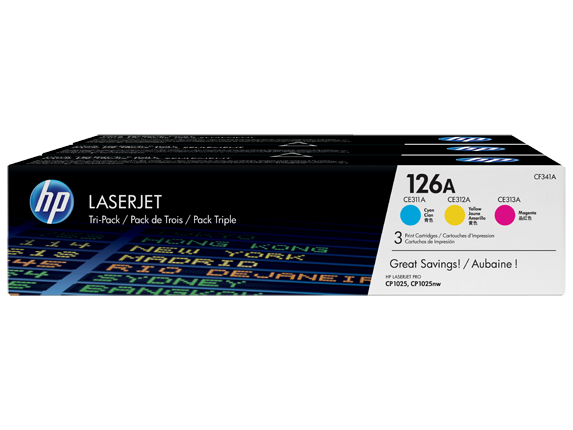 Toner HP CF341A 126A (komplet 3 tonerjev), original