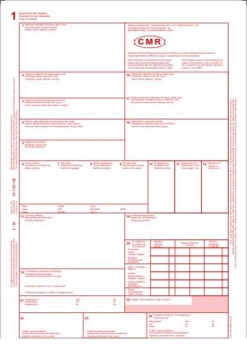 Obrazec CMR, mednarodni tovorni list, 1 + 6