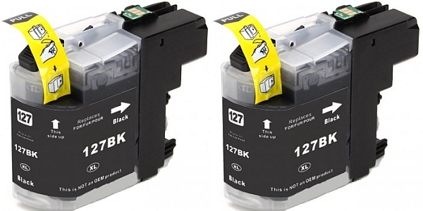 Kartuša za Brother LC123BK (črna), dvojno pakiranje, kompatibilna