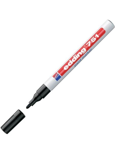 Marker z lakom Edding E-751, 1-2 mm, črna