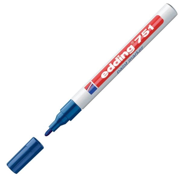 Marker z lakom Edding E-751, 1-2 mm, modra
