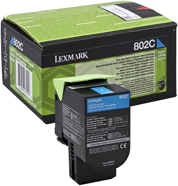 Toner Lexmark 80C20C0 (802C) (modra), original