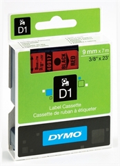 Trak Dymo D1 40917, 9 mm / 7 m (črna/rdeča), original