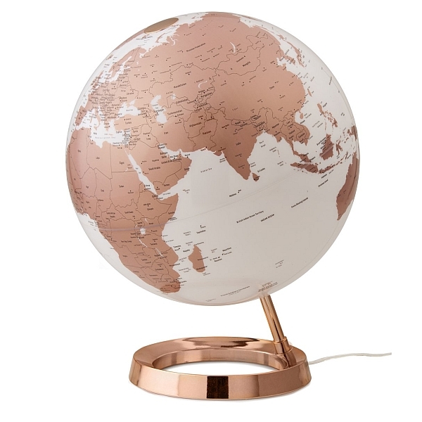 Globus Metal Copper, 30 cm, z lučko, angleški