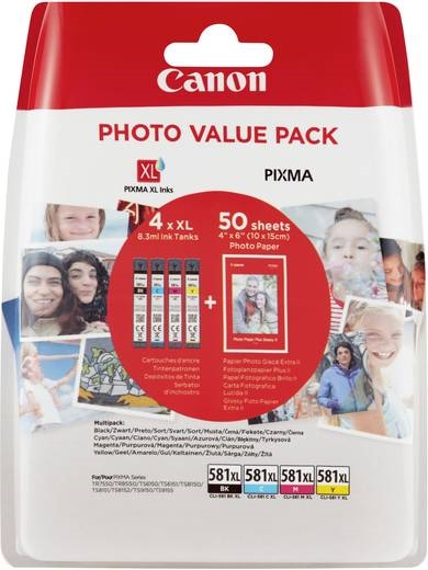 Komplet kartuš Canon CLI-581 XL (BK/C/M/Y), original + foto papir (2052C004AA)