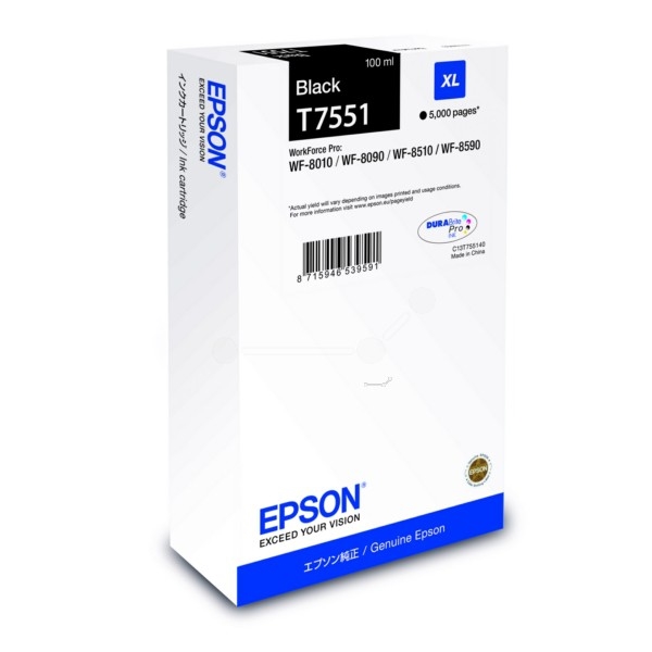 Kartuša Epson T7551 XL (črna), original 