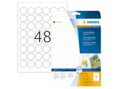 Okrogle samolepilne etikete Herma 4387 Superprint Removables, (Ø 30) , 25/1 