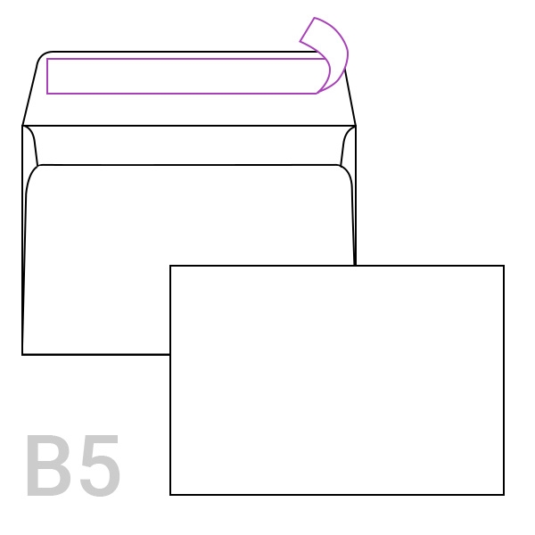 Kuverta B5, 250 x 176 mm, bela, 500 kosov