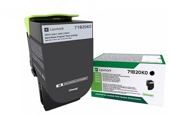 Toner Lexmark 71B20K0 (črna), original