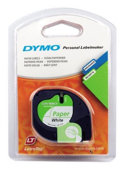 Trak Dymo LTAG 912000, 12 mm / 4 m, papir (bela), original