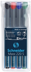 Marker Schneider OHP 220 S 0,4 mm, komplet - 4 kosi