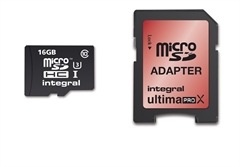 Spominska kartica Integral Micro SDHC class10, 16 GB + adapter