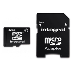 Spominska kartica Integral Micro SDHC, 32 GB + adapter