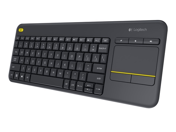 Tipkovnica Logitech K400 Plus Wireless Touch, brezžična, črna