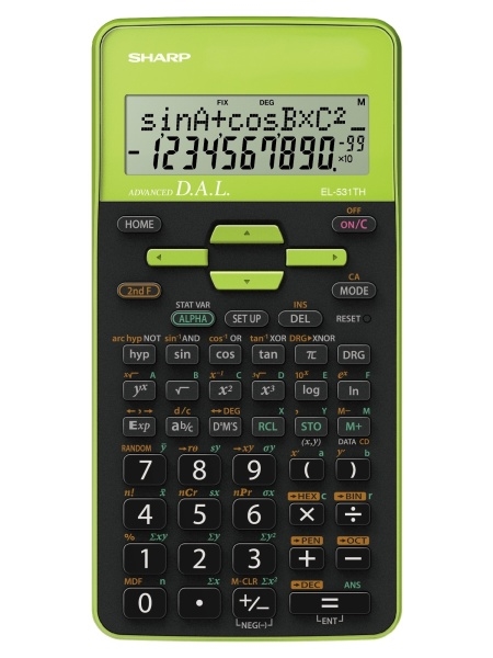Tehnični kalkulator Sharp EL531THBGR, zelen