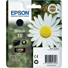 Poškodovana embalaža: kartuša Epson 18 (C13T18014010) (črna), original