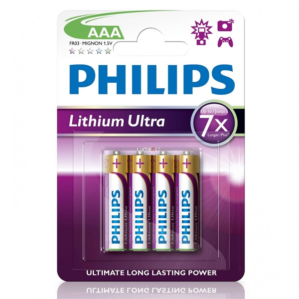 Baterija Philips Lithium Ultra AAA-LR03, 4 kosi