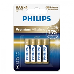 Baterija Philips Premium Alkaline AAA-LR03, 4 kosi