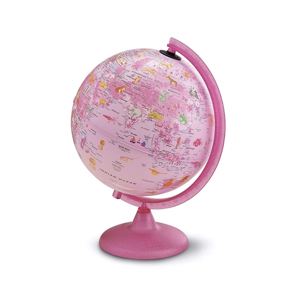 Globus Pink Zoo, 25 cm, z lučko, angleški