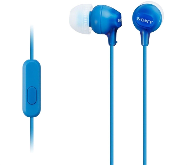 Slušalke Sony za Android/iPhone, žične, modra, MDREX15AP