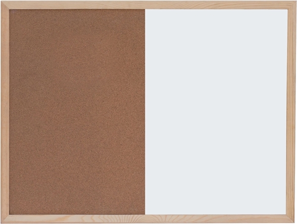 Tabla piši-briši + pluta Optima, 60 x 90 cm, lesena