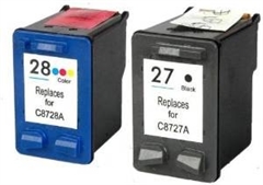 Komplet kartuš za HP C8727AE nr.27 (črna) + C8728AE nr.28 (barvna), kompatibilen