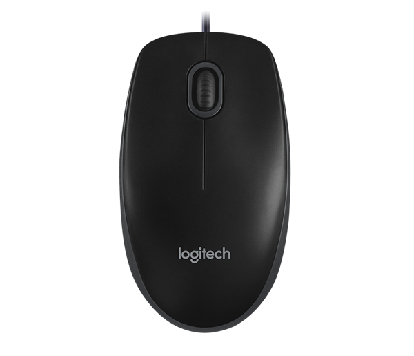 Miška Logitech B100, žična, črna