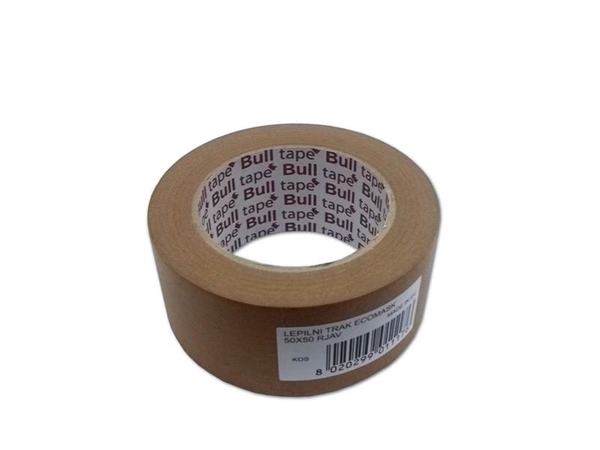 Lepilni trak Ecomask Bull tape 50 mm x 50 m, rjav, 1 kos