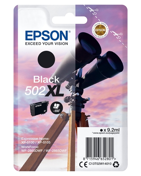 Kartuša Epson 502 BK XL (C13T02W14010) (črna), original