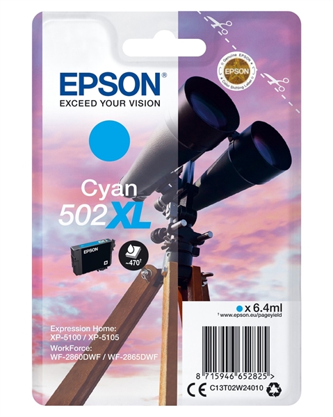 Kartuša Epson 502C XL (C13T02W24010) (modra), original