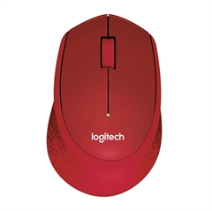 Miška Logitech M330 Silent Plus, brezžična, rdeča