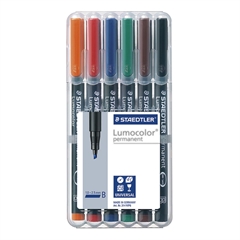 Marker Staedtler Lumocolor 314 WP6 1-2,5 mm, 6 kosov