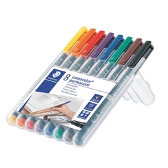 Marker Staedtler Lumocolor 318 WP8 0,6 mm, 8 kosov