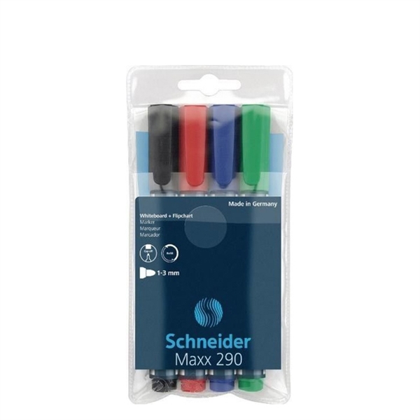 Marker Schneider Maxx 290 1-3 mm, komplet, 4 barve