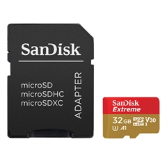 Spominska kartica SanDisk Extreme Micro SDHC UHS-I U3, Kamera/Dron, 100 MB/s, 32 GB  + SD adapter