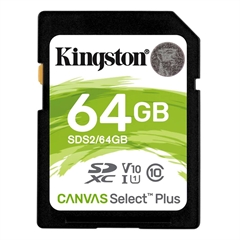 Spominska kartica Kingston Canvas Select Plus SDXC Class 10 UHS-I U1, 64 GB
