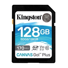 Spominska kartica Kingston Canvas GO Plus SDXC Class 10 UHS-I U3, 128 GB