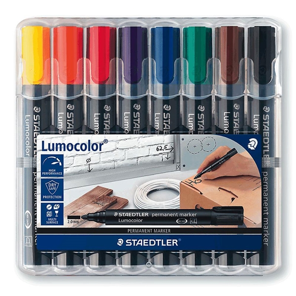 Permanentni marker Staedtler Lumocolor 352 WP8 2 mm, 8 kosov