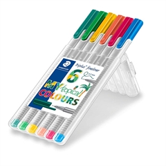 Flomaster Staedtler Fineliner Triplus, tropical, 0,3 mm, 6 kosov