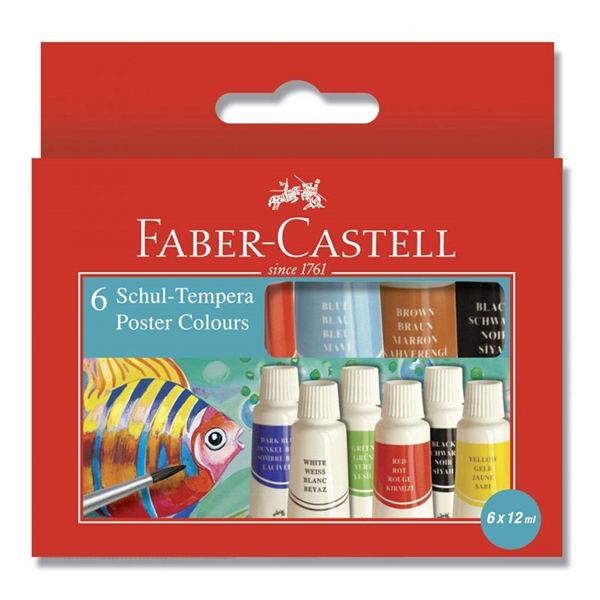 Tempera barve Faber-Castell, 6 kosov