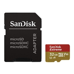 Spominska kartica SanDisk Extreme Micro SDHC UHS-I U3, 100 MB/s, 32 GB + adapter