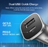 Polnilec za avto USB Ugreen USB + USB-C PD, 18 W, siva