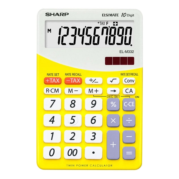 Komercialni kalkulator Sharp ELM332BYL, rumen