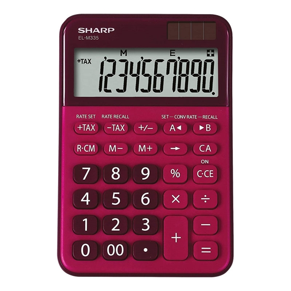 Namizni kalkulator Sharp ELM335BRD, rdeč