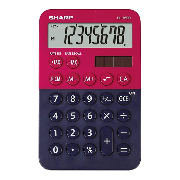 Namizni kalkulator Sharp EL760RBRB, modro-rdeč