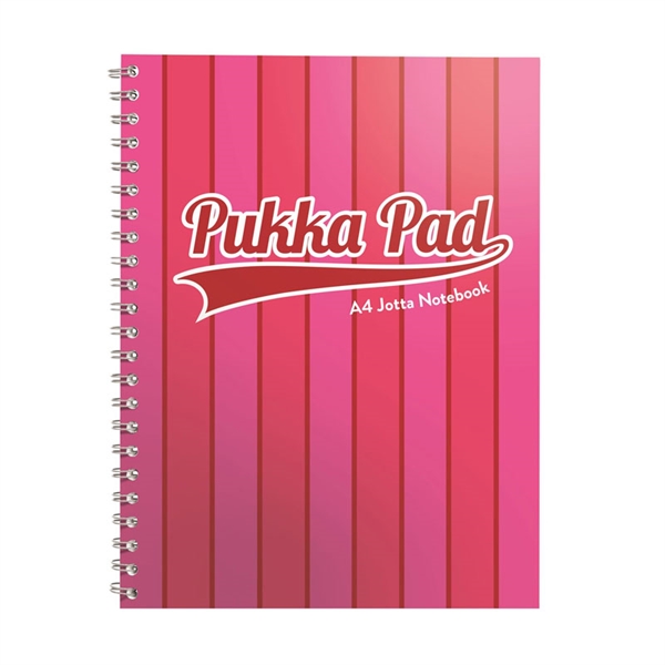 Zvezek Pukka Pad Vogue A4 s špiralo, 100 listov, črte, roza