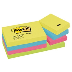 Blok samolepilnih lističev 3M 653 Energetic-Tf, 38 x 51 mm, barvni